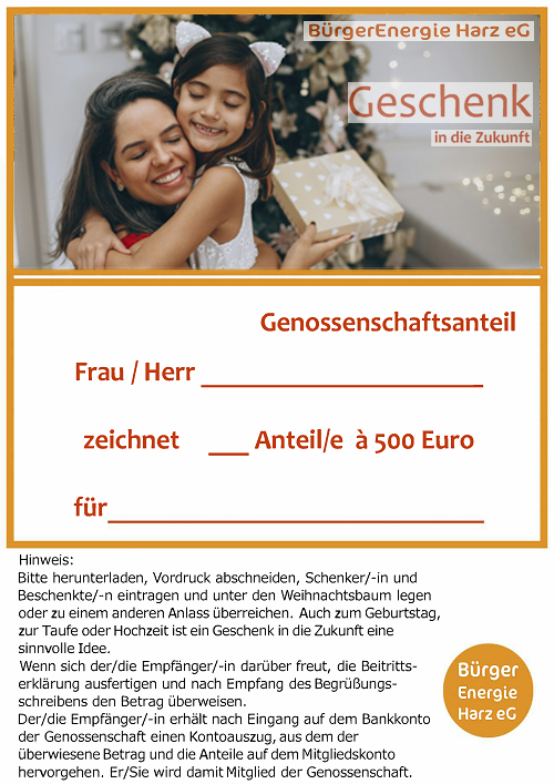 Geschenk Anteil 500